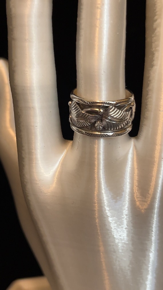 Navajo Ring Sterling Silver Size 6.75 by Benson Ma