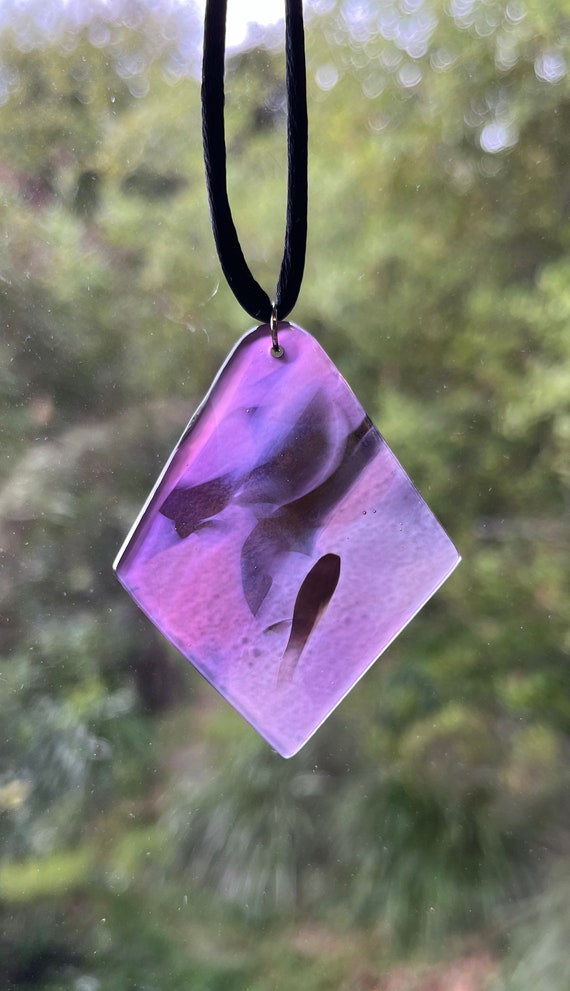 Purple Glass Pendant by Artist Catherine Benoit