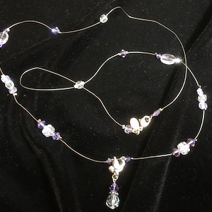 Vintage Station Necklace Kirks Folly with Crystal and Angel