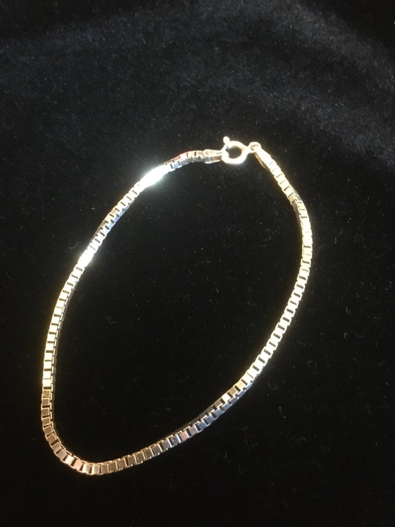 Dainty Sterling Box Chain Bracelet Milor