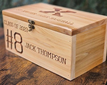 Personalized Baseball Senior Keepsake Gift Box