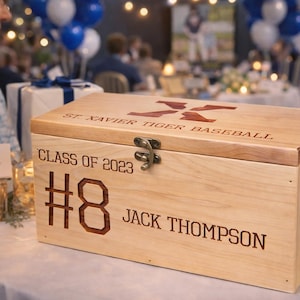 Personalized Sports theme Keepsake wooden Box