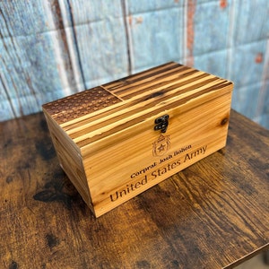 Personalized USA Military Keepsake box