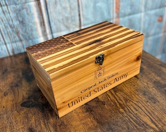 Personalized USA Military Keepsake box