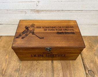 WoodenDesignDecor Personalized Keepsake Box/ Sports Gift/ Coach Gift/Player Gift/ END OF SEASON Memorabilia box