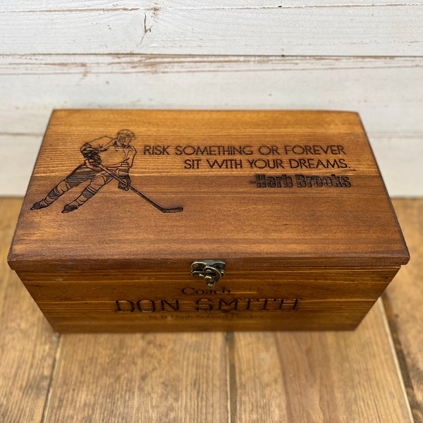 WoodenDesignDecor Personalized Keepsake Box/ Sports Gift/ Coach Gift/Player Gift/ END OF SEASON Memorabilia box