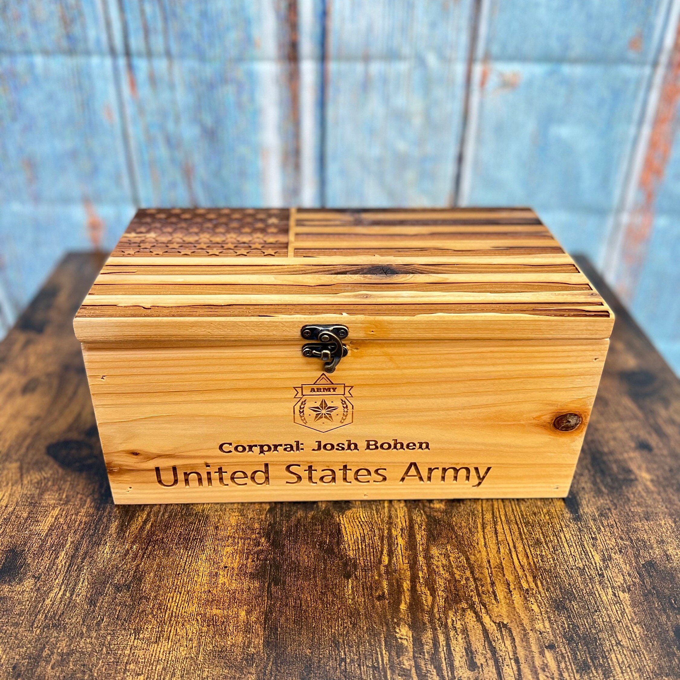 Personalized USA Military Keepsake Box Etsy