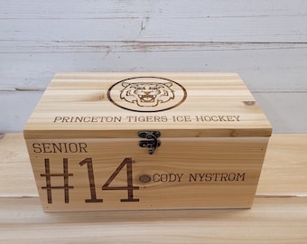 Personalized Rustic Sports Keepsake Box | Senior Gift Box