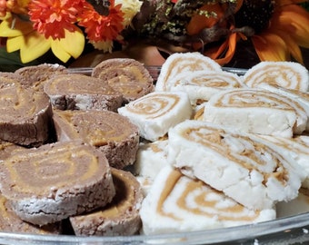 Dairy-Free Peanut Butter Rolls. Old-Fashioned Candy with your choice of Vanilla, Chocolate or Combination