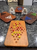 Handcrafted Two-Player Chinese Checkers Game | Personalized Wooden Board | Travel Size Gift