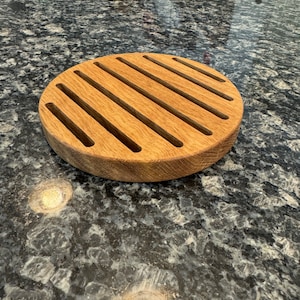 Handcrafted Hardwood Circular Trivet with Cooling Slots | Wooden Heat-Resistant Kitchen Hot Plate Holder | Crafted using Hardwoods