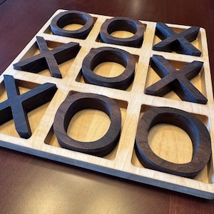 Handcrafted Wooden Tic Tac Toe Game Board - Custom Wood Species