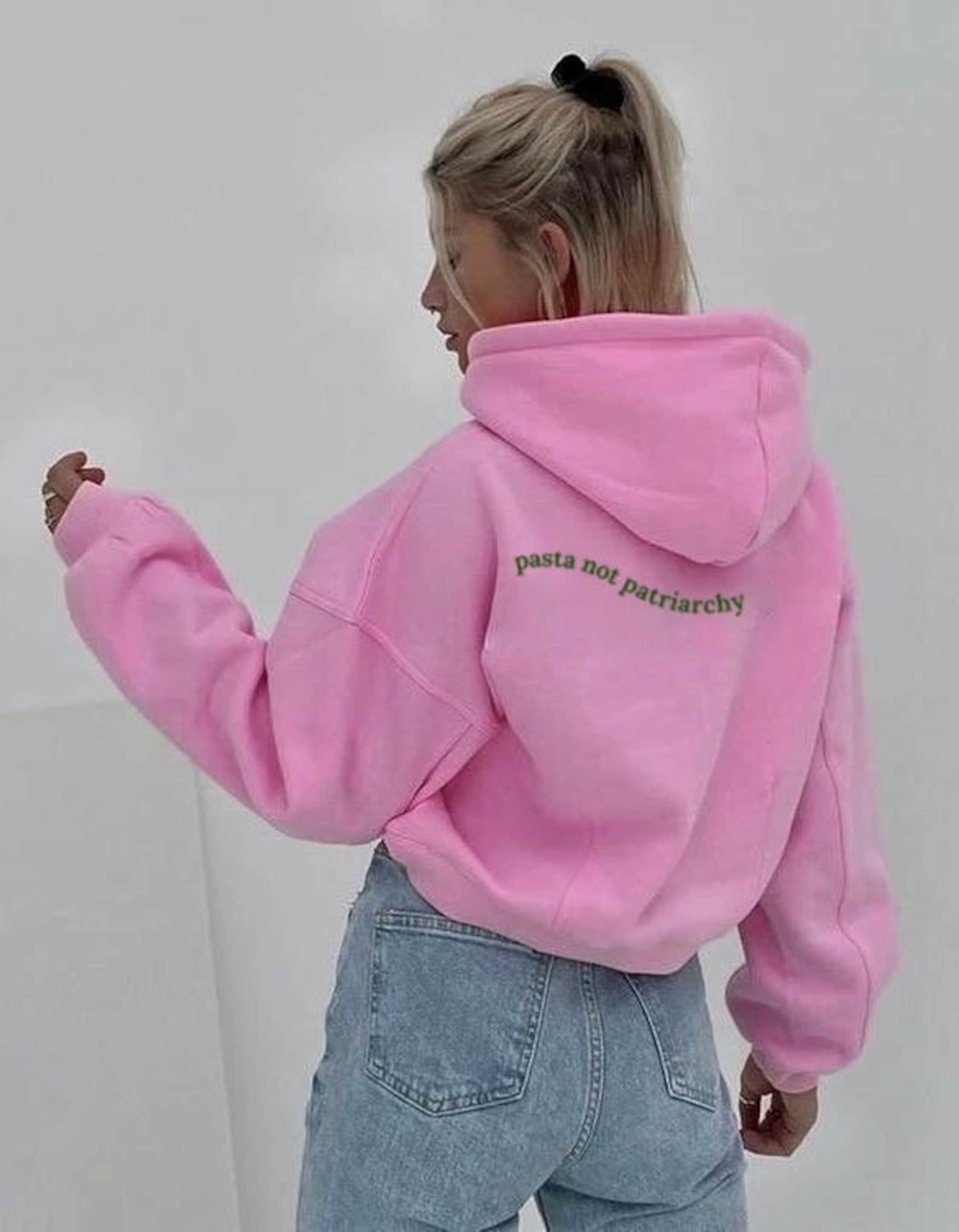 Pasta Not Patriarchy Minimalistic Hoodie // Smash Destroy the