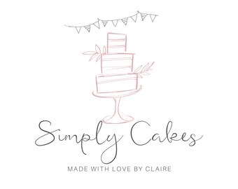 Bakery Logo Design Premade Baker Cakes Wreath Simple Etsy Bakery Logo Design Premade Baker Cakes Wreath Simple Etsy