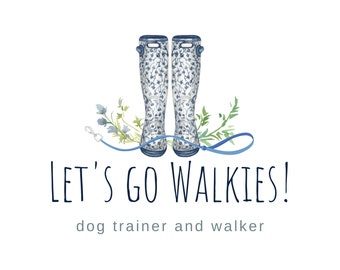 Customizable Dog Walking Logo: Editable Pet Care Canva Template (Instant Download) Mini Branding Kit