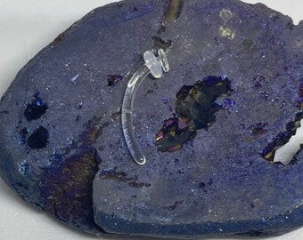 14 gauge 3/8 Glass Curved Barbell Retainer, Clear