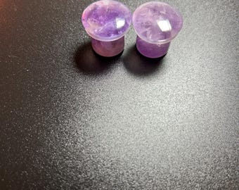 5/8” Amethyst Stone Plugs. One Pair Of these Beautiful Plugs with O-Rings. Very Comfortable and Affordable!