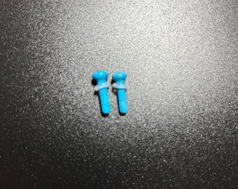 8 Gauge Turquoise Stone Plugs. One Pair with O-Rings. Beautifully Crafted.