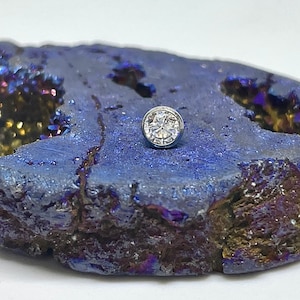 4mm bezel set titanium threadless CZ end