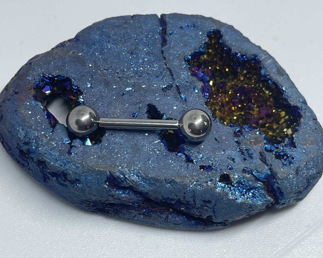 14 Gauge 1/2 Threadless Titanium Barbell, 5mm Threadless Balls - Etsy