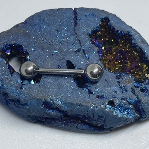14 gauge 1/2 threadless titanium barbell, 5mm threadless balls