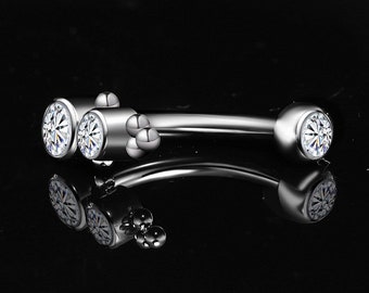 16 5/16 Titanium Internally Threaded Curved Barbell CZ