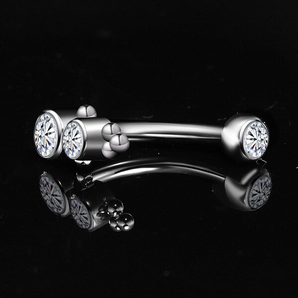 16 5/16 Titanium Internally Threaded Curved Barbell CZ