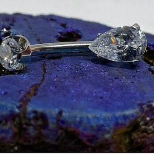 14 gauge 1/2 internally threaded titanium navel curve teardrop cut 5a grade 13mm length