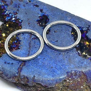 2 pcs 16 gauge 3/8 titanium hinged segment ring 10mm diameter