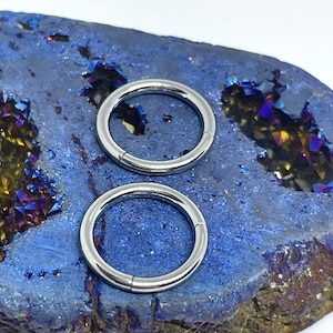 2 pcs 16 gauge 5/16 titanium hinged segment ring 8mm diameter
