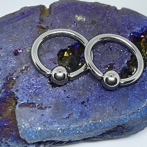 Two for one- 2 x 14 gauge 3/8 annealed steel captive bead rings, 4mm balls