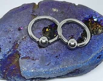 Two for one- 2 x 14 gauge 3/8 annealed steel captive bead rings, 4mm balls