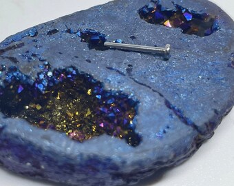 14 gauge 3/8 Titanium Threadless Flatback (post only) 7mm length