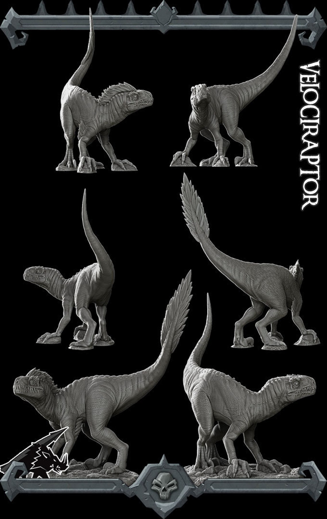 Velociraptor Printed Miniature D&D Pathfinder Warhammer | Etsy