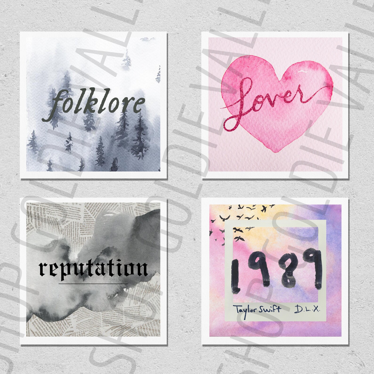 Set of 9 Printable Taylor Swift Watercolor Album Covers | Etsy