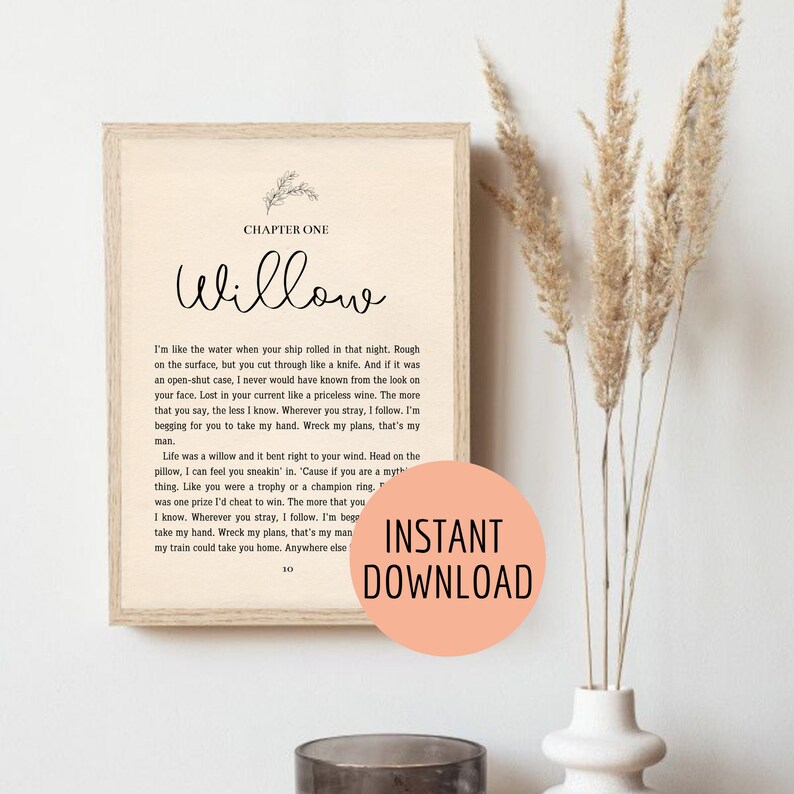 EVERMORE Willow Lyrics Print Taylor Swift Album Etsy