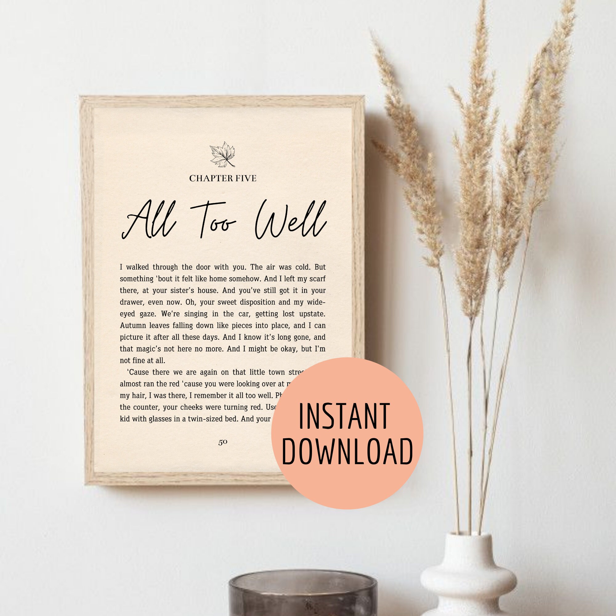 Digital Prints Forever Winter Taylor Swift Lyrics Print Black/Silver