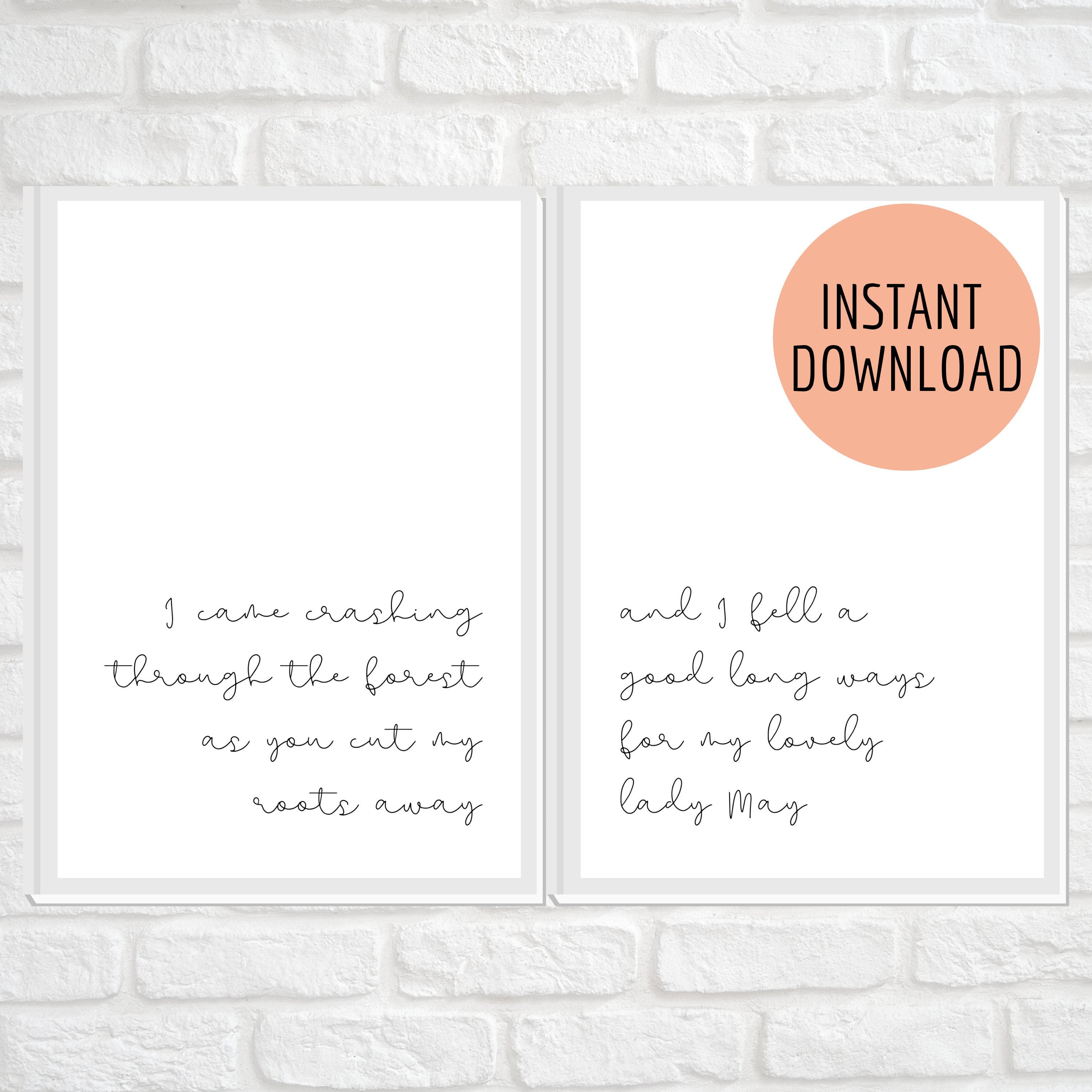 Lovely Lady May Tyler Childers lyrics print Minimalist Etsy