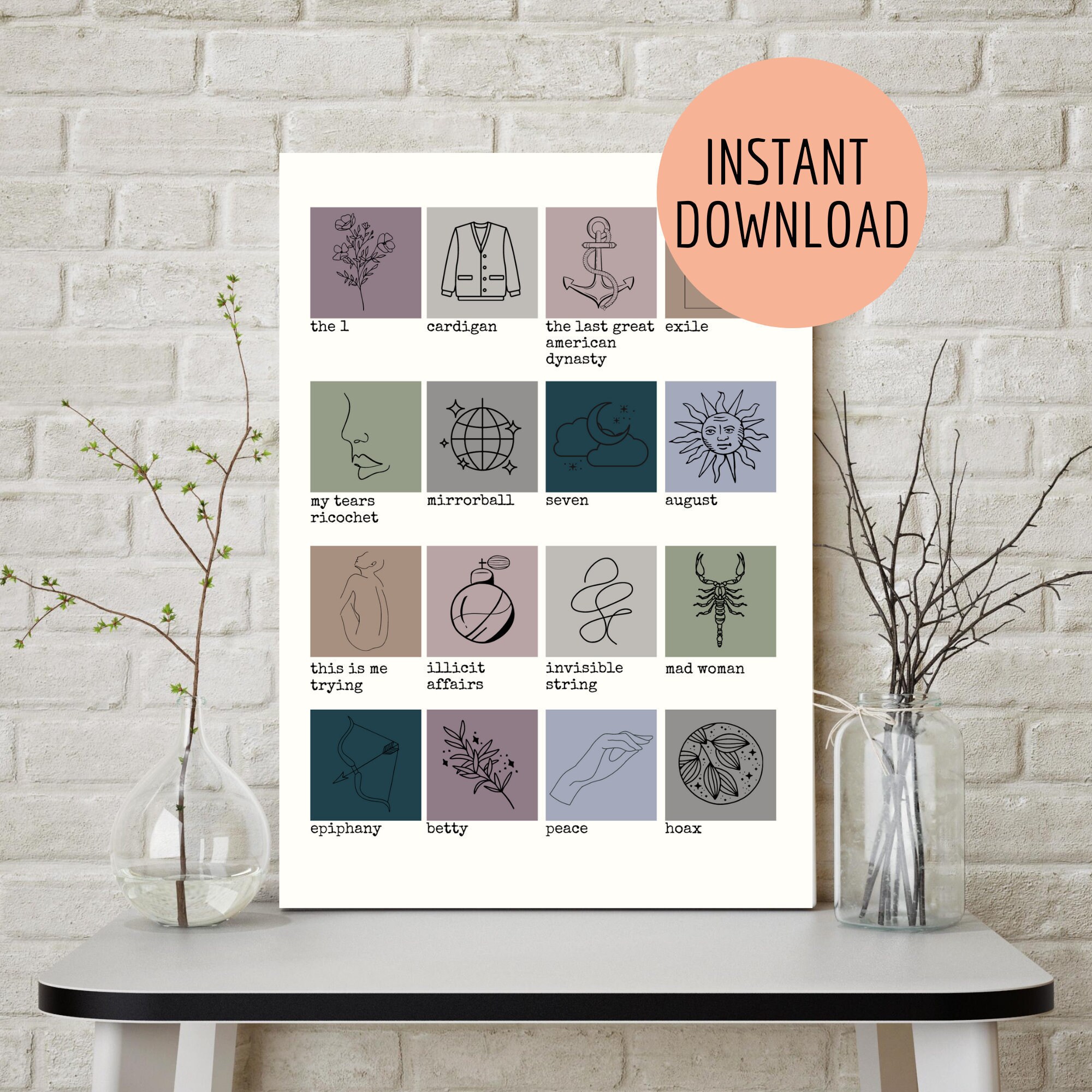 Folklore Color Palette Digital Download Taylor Swift Album Etsy Canada