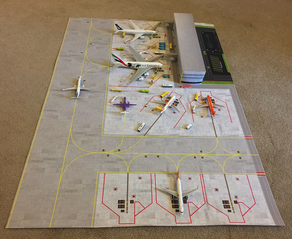 Modell Flughafen Layout Anzeigeblatt mit eingebautem Etsy