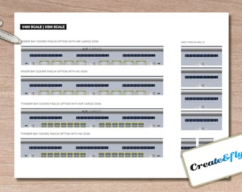 Model Airport Cargo Building Fascia Panels, 1/400 1/500 Scale (Digital Download). Print Your Own.