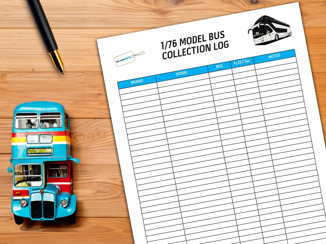 1/76 Scale Model Bus Collection Log Sheet (digital Download). Diecast ...