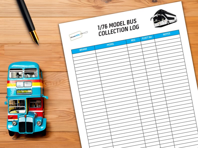 1/76 Scale Model Bus Collection Log Sheet (digital Download). Diecast ...
