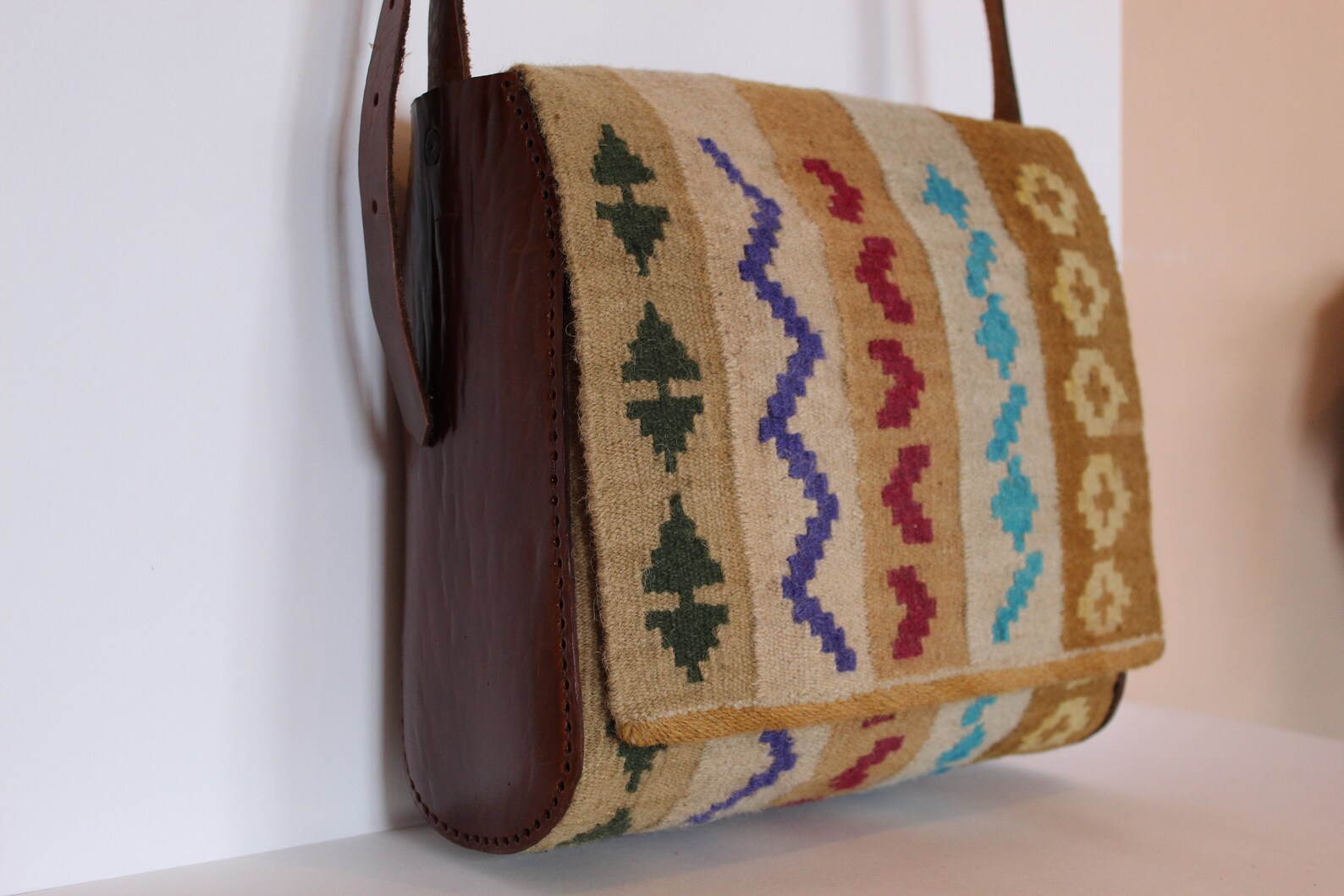 Large Woven Bag Tapestry Shoulder Bag Woven Leather Bag Etsy