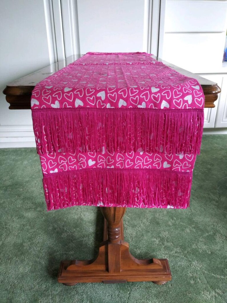 Valentine hot pink table runner etsy