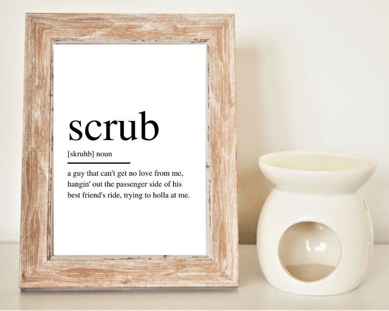Scrub definition print Song lyrics Popular 90s song Etsy