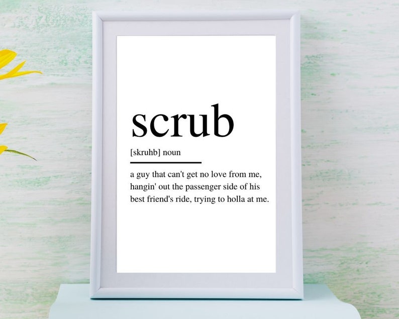 Scrub definition print Song lyrics Popular 90s song Etsy