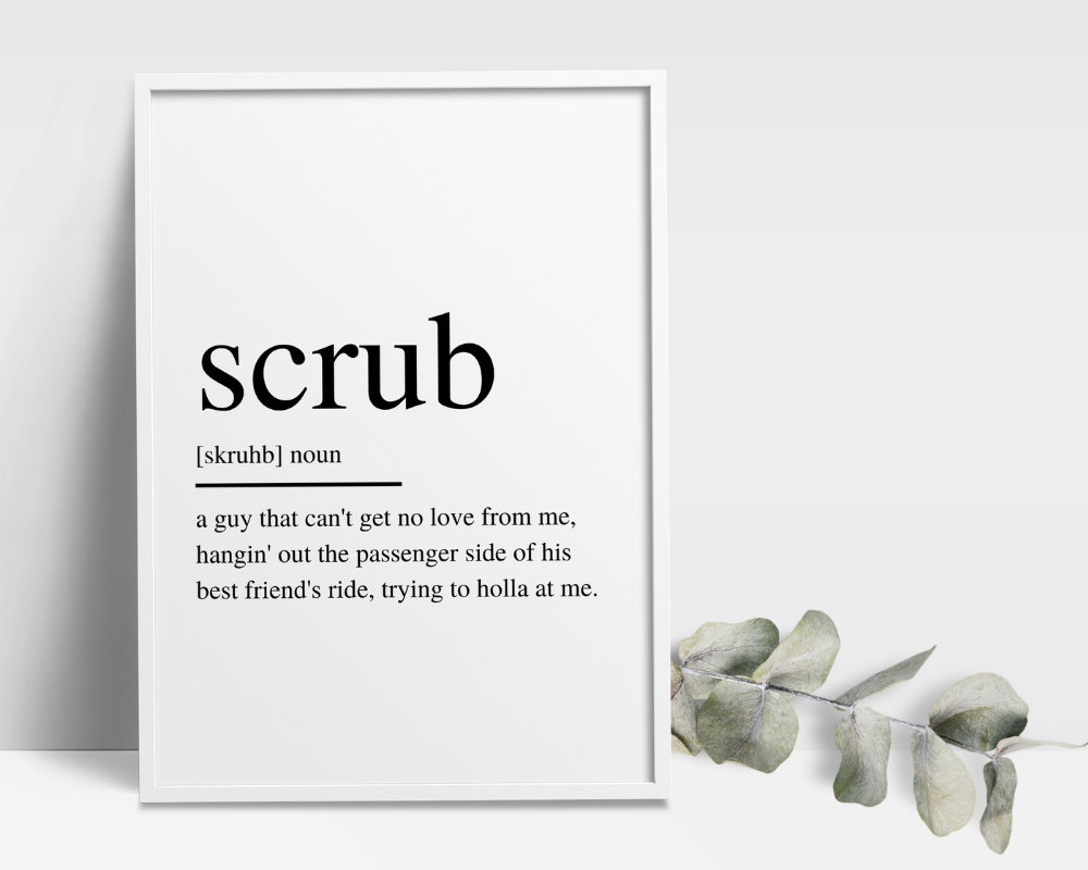 Scrub definition print Song lyrics Popular 90s song Etsy