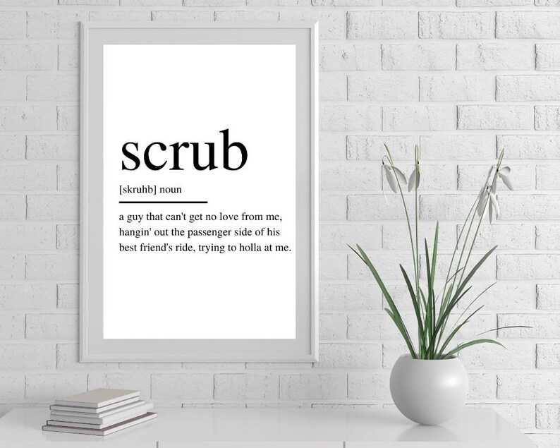 Scrub definition print Song lyrics Popular 90s song Etsy