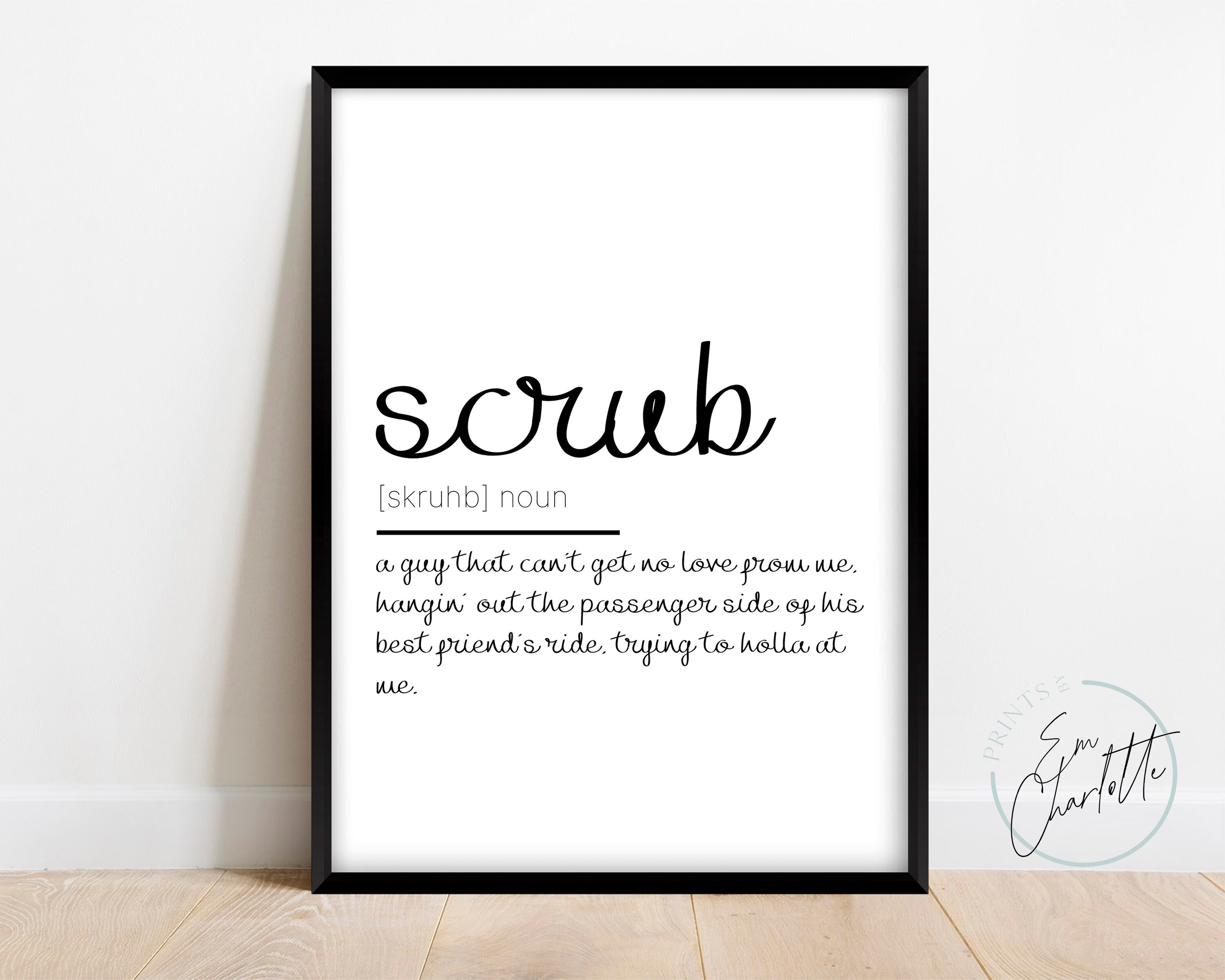 Scrub definition print Song lyrics Popular 90s song Etsy
